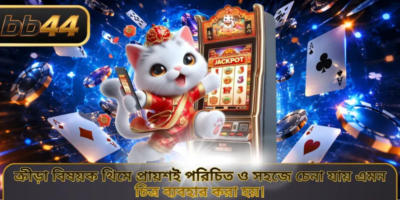 ক্রীড়া বিষয়ক থিমে প্রায়শই পরিচিত ও সহজে চেনা যায় এমন চিত্র ব্যবহার করা হয়।