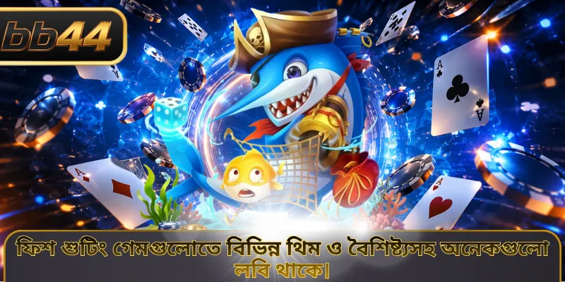 ফিশ শুটিং গেমগুলোতে বিভিন্ন থিম ও বৈশিষ্ট্যসহ অনেকগুলো লবি থাকে।
